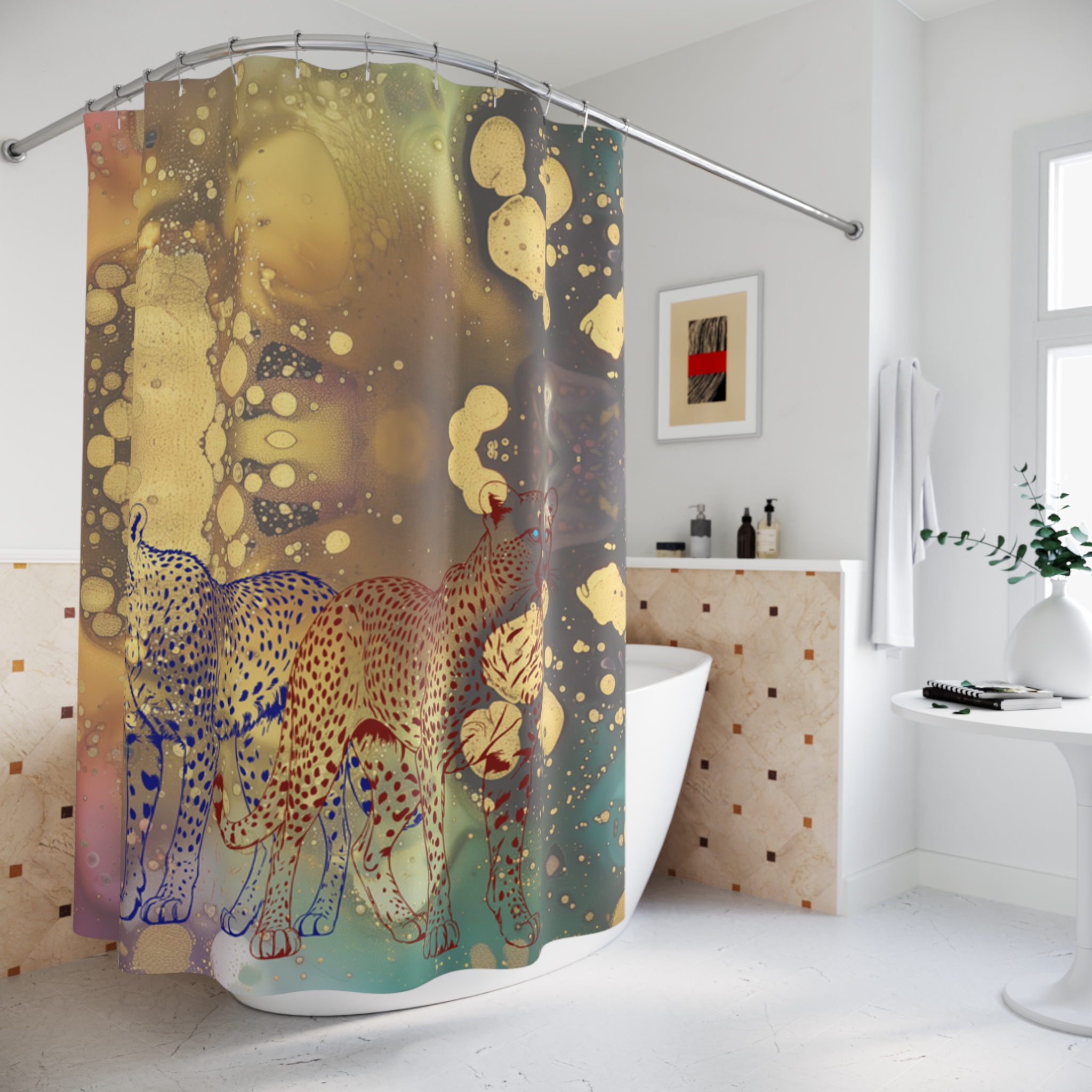 Chasing Gold Shower Curtain - Image 2
