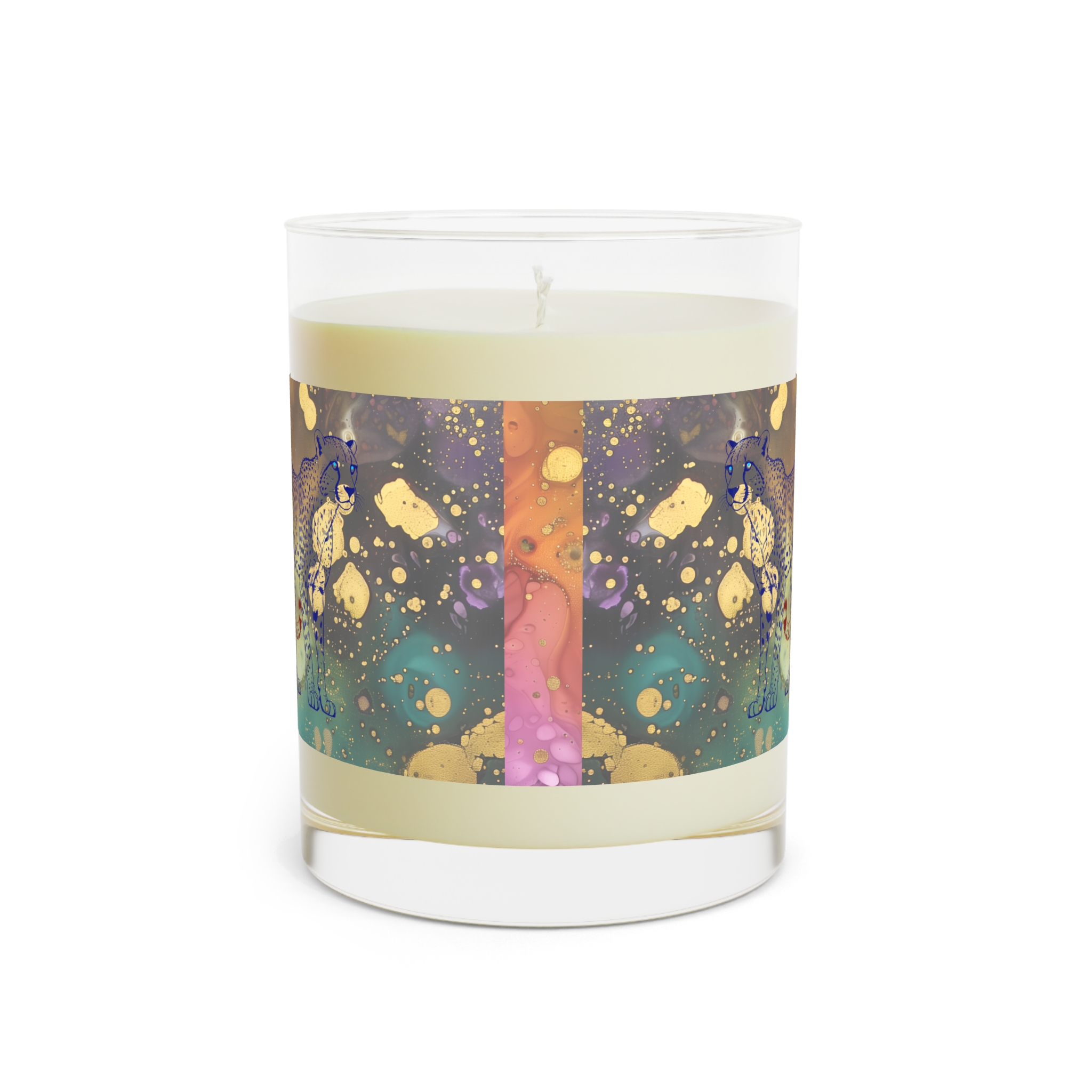 Chasing Gold Printed Glass Candle - Image 3
