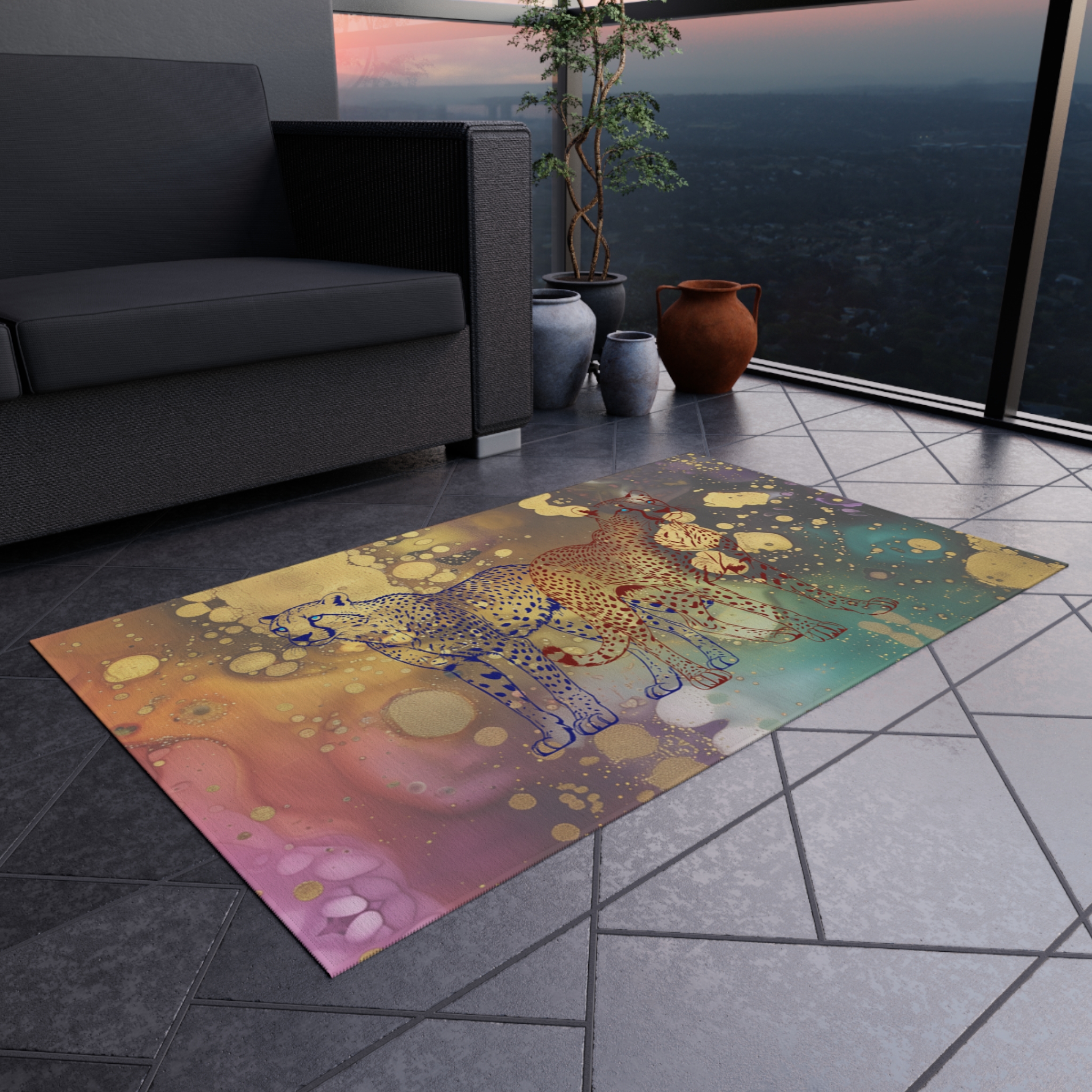 Chasing Gold Outdoor Rug - Image 3