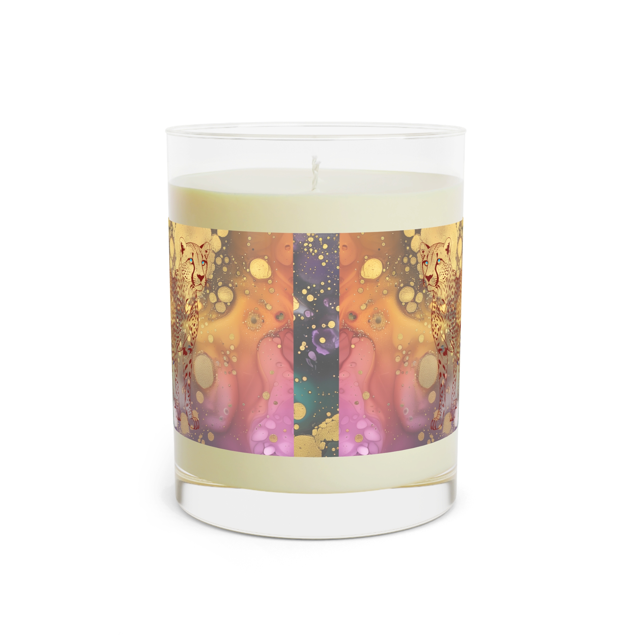 Chasing Gold Printed Glass Candle - Image 4
