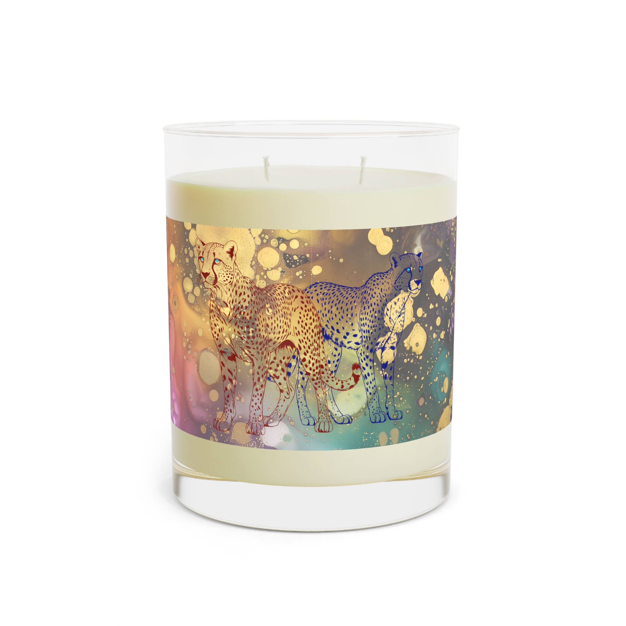 Chasing Gold Printed Glass Candle - Image 2
