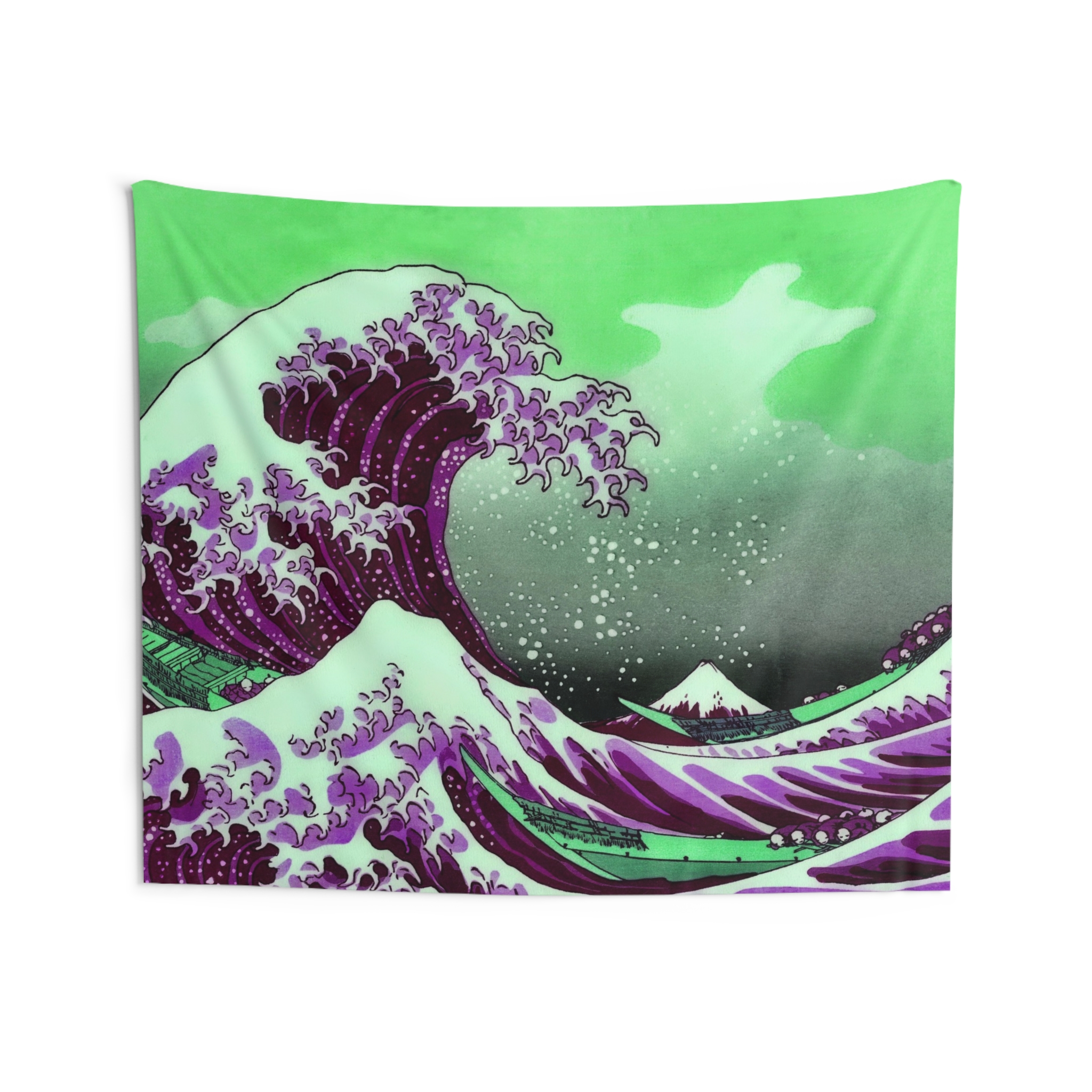 Great Wave off Kanagawa - Purple Indoor Tapestry - Image 4