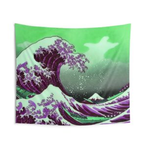 Great Wave off Kanagawa - Purple Indoor Tapestry