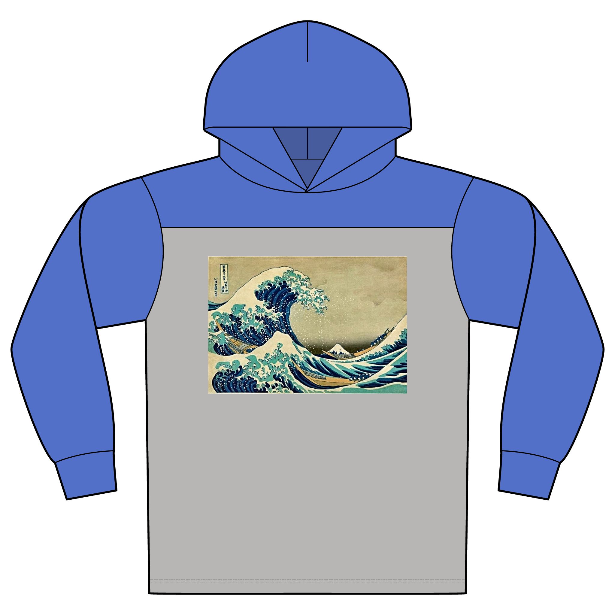 Great Wave off Kanagawa Upscale Modern Hoodie - Image 2