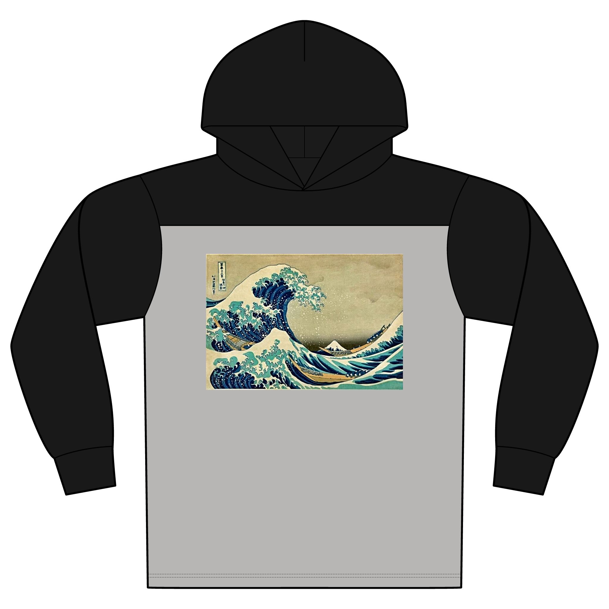 Great Wave off Kanagawa Upscale Modern Hoodie - Image 3
