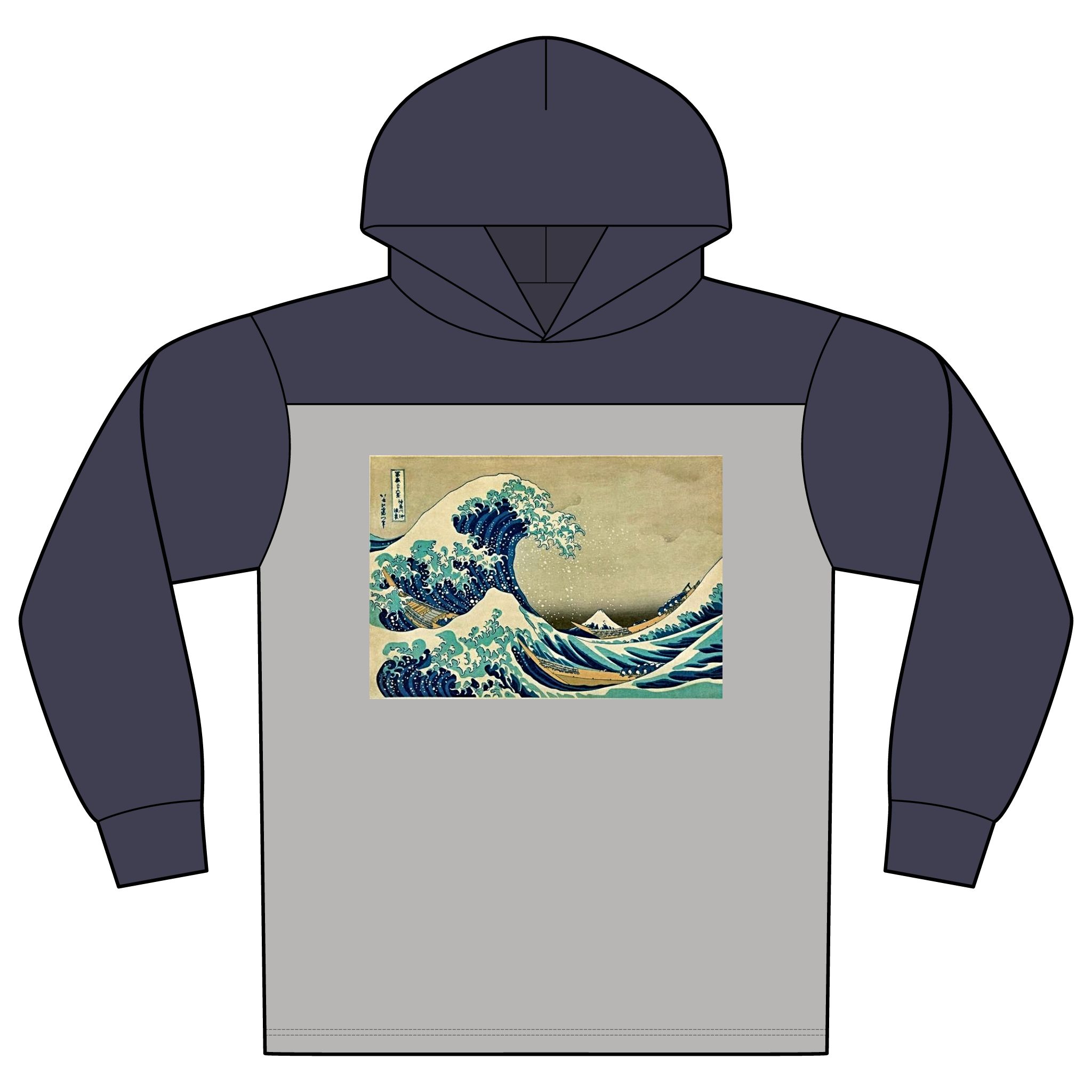 Great Wave off Kanagawa Upscale Modern Hoodie