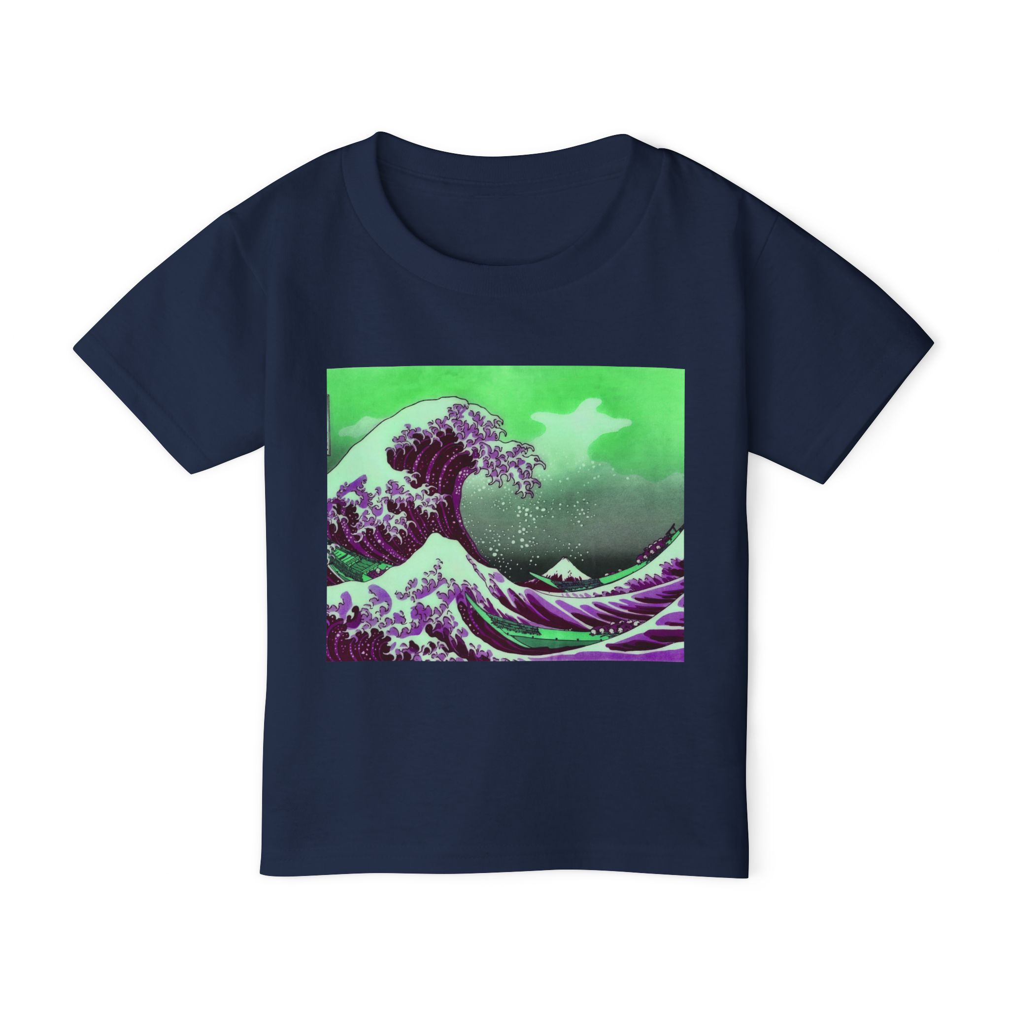 Great Wave off Kanagawa - Purple Toddler Cotton Tee - Image 5