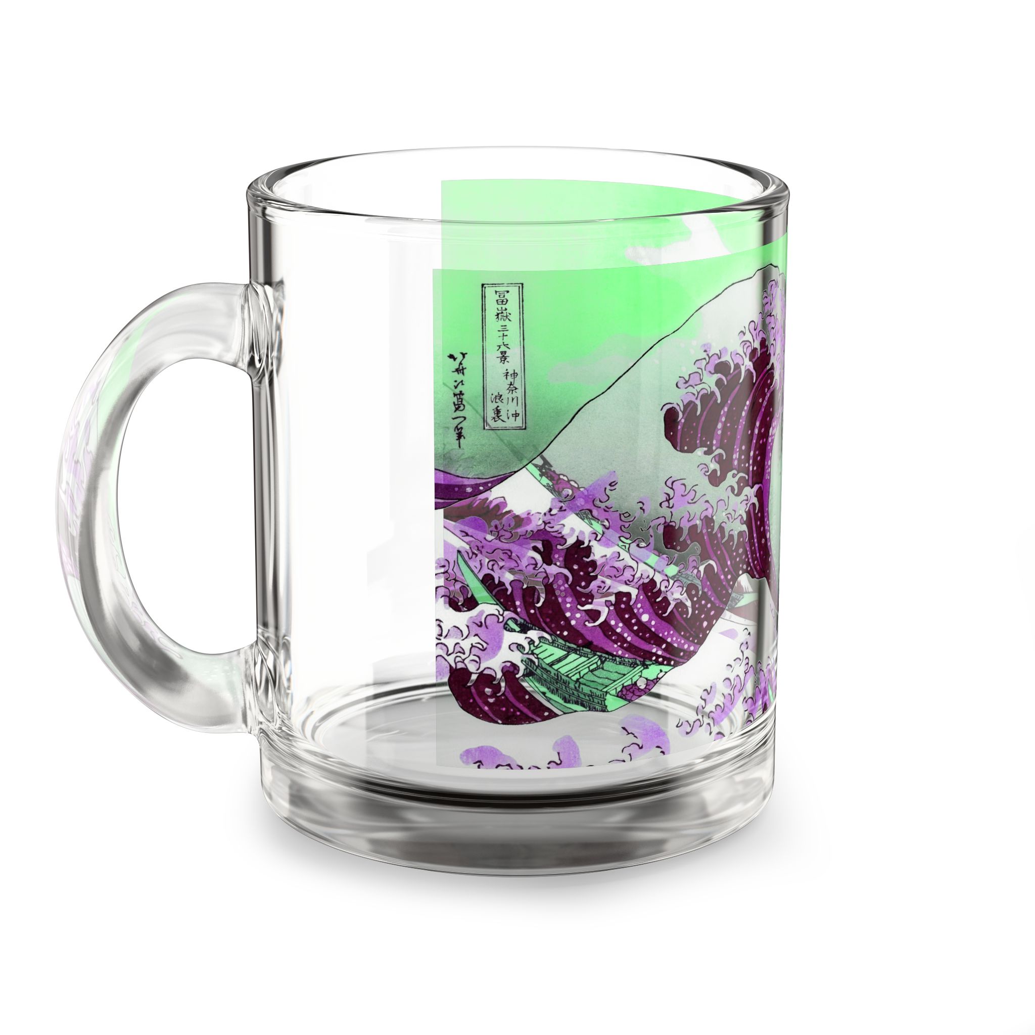 Great Wave off Kanagawa - Purple Glass Mug - Image 2