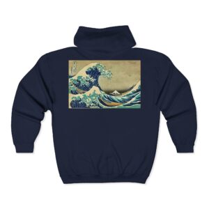 Great Wave off Kanagawa Upscale Zip Hoodie