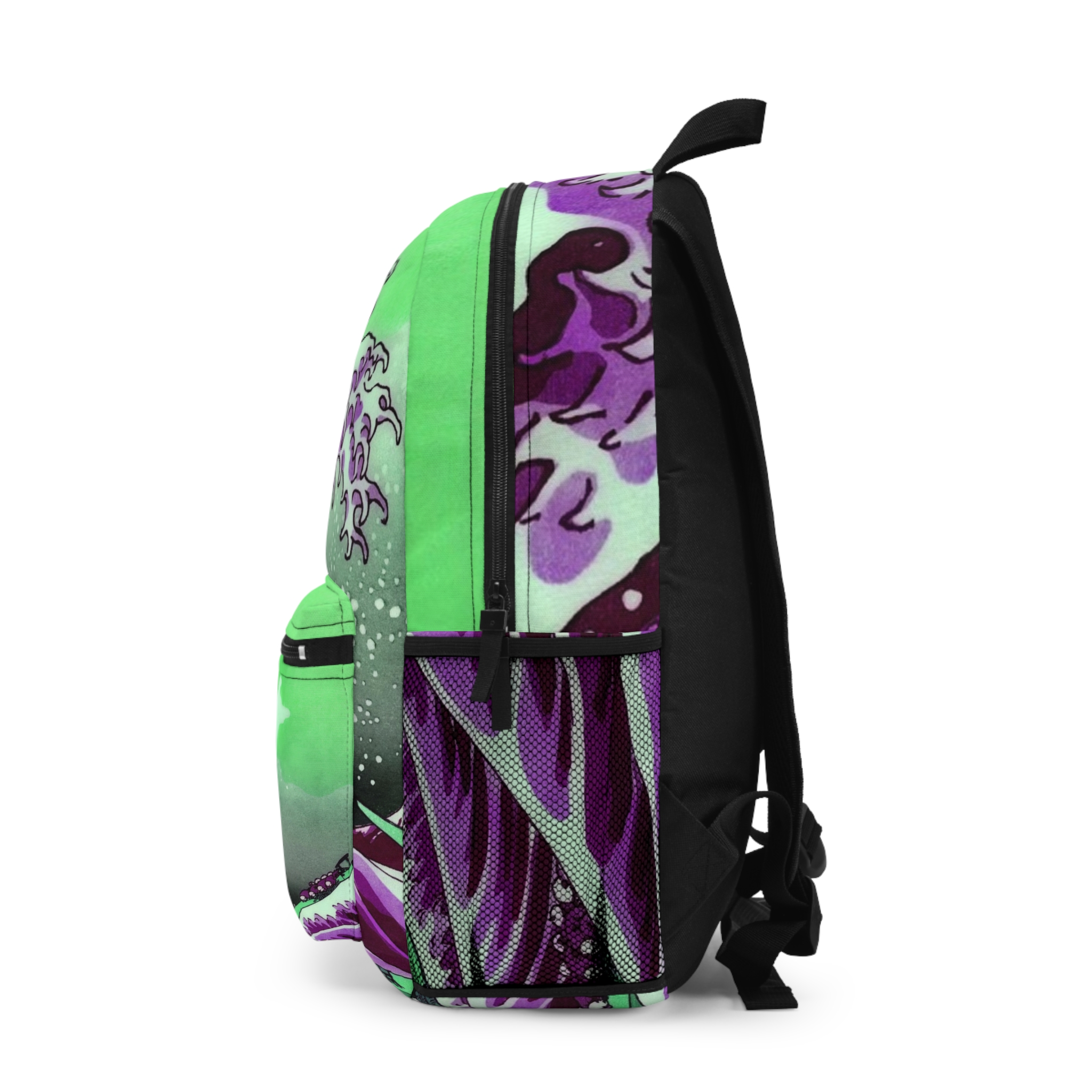 Great Wave off Kanagawa - Purple Backpack - Image 2