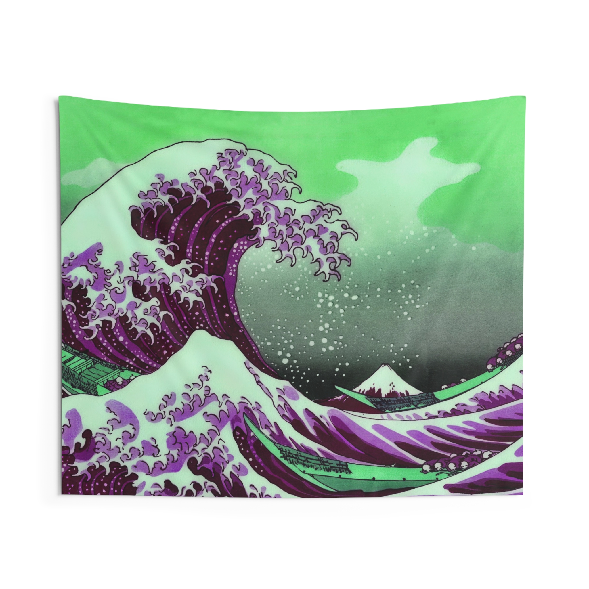 Great Wave off Kanagawa - Purple Indoor Tapestry - Image 3