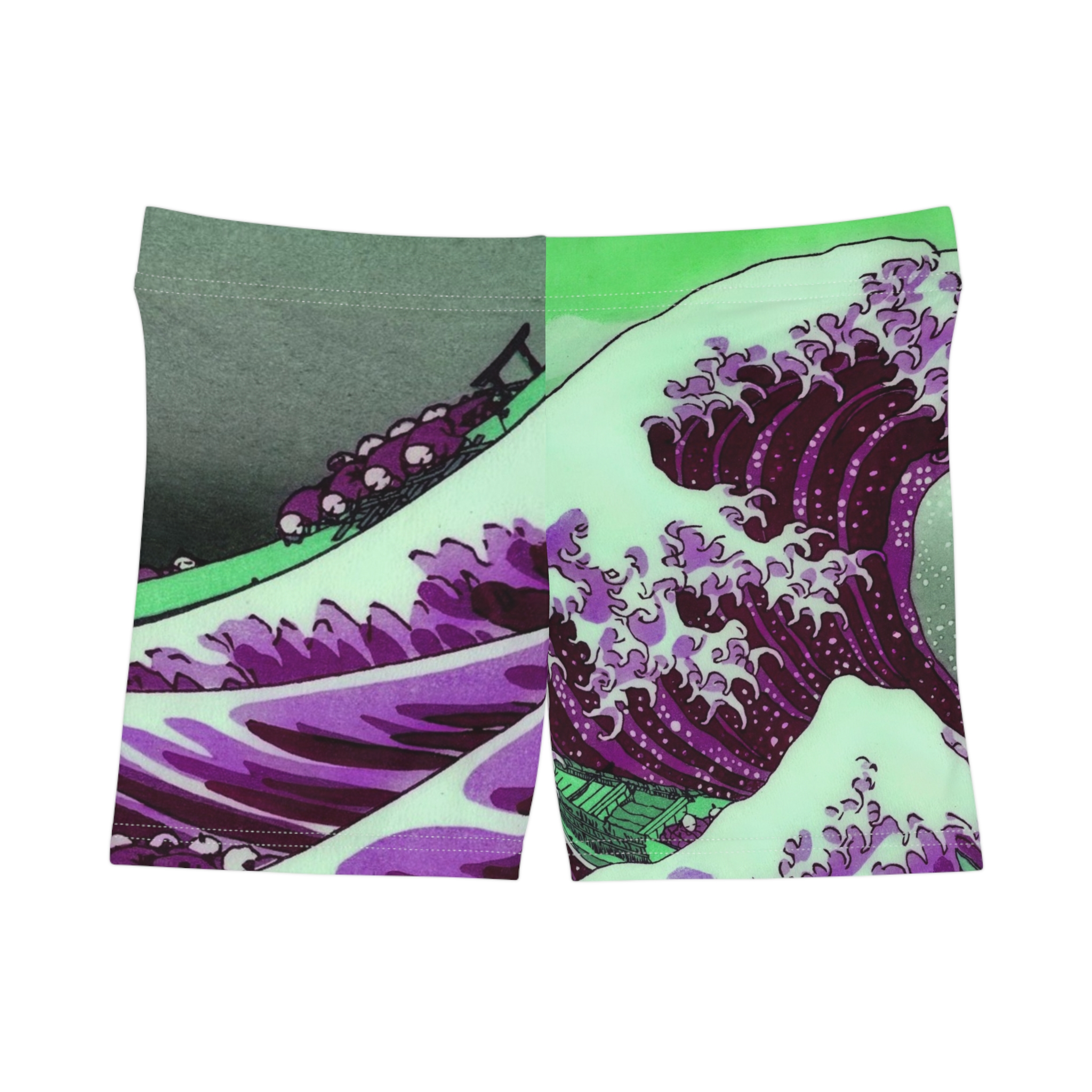 Great Wave off Kanagawa - Purple Women's Shorts - Image 3