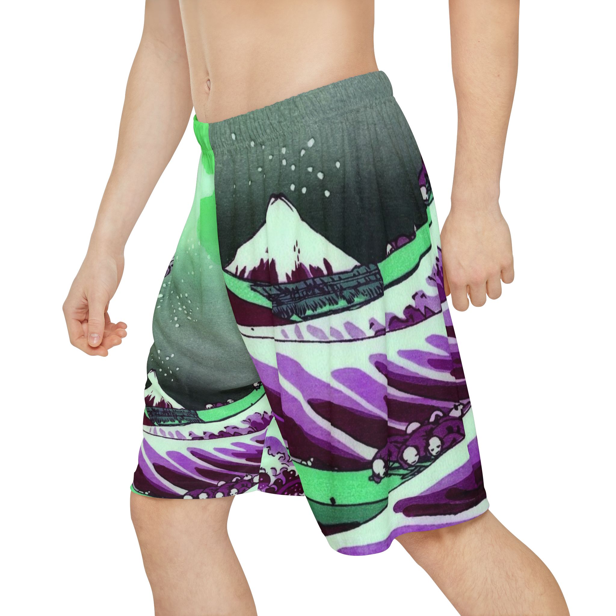 Great Wave off Kanagawa - Purple Men’s Shorts - Image 3