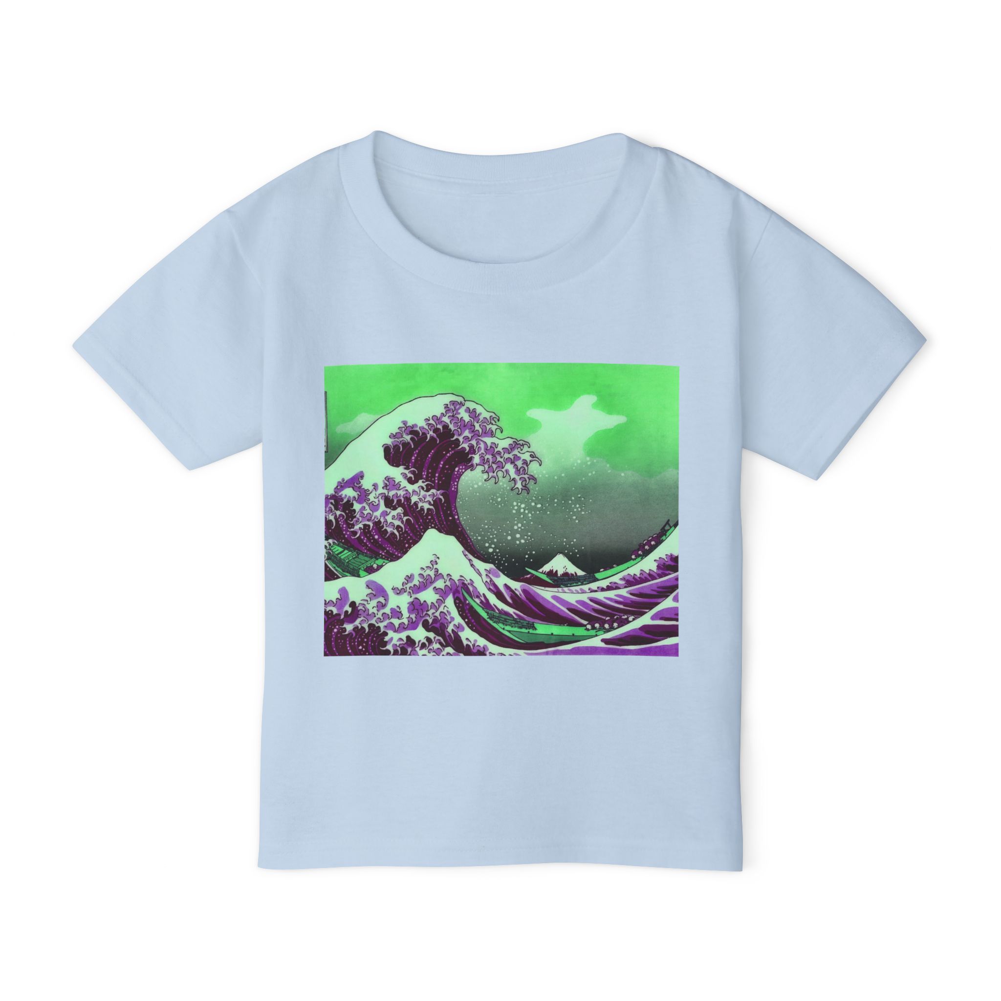 Great Wave off Kanagawa - Purple Toddler Cotton Tee - Image 3