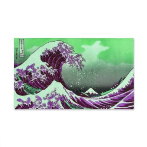 Great Wave off Kanagawa - Purple Hand Towel