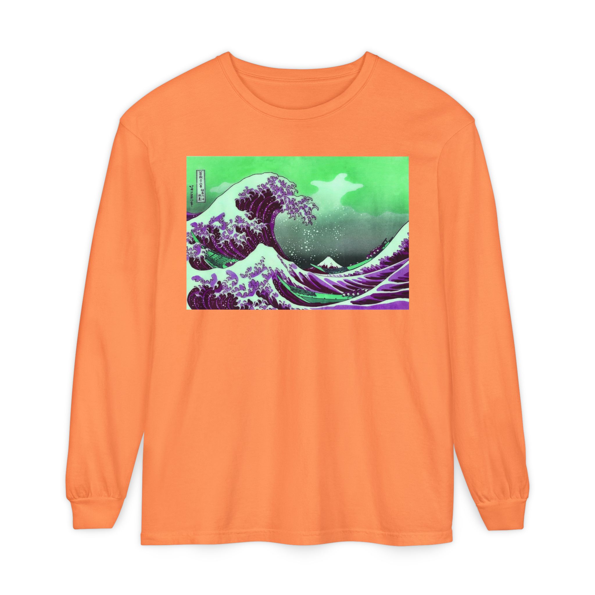 Great Wave off Kanagawa - Purple Long Sleeve Tee - Image 3