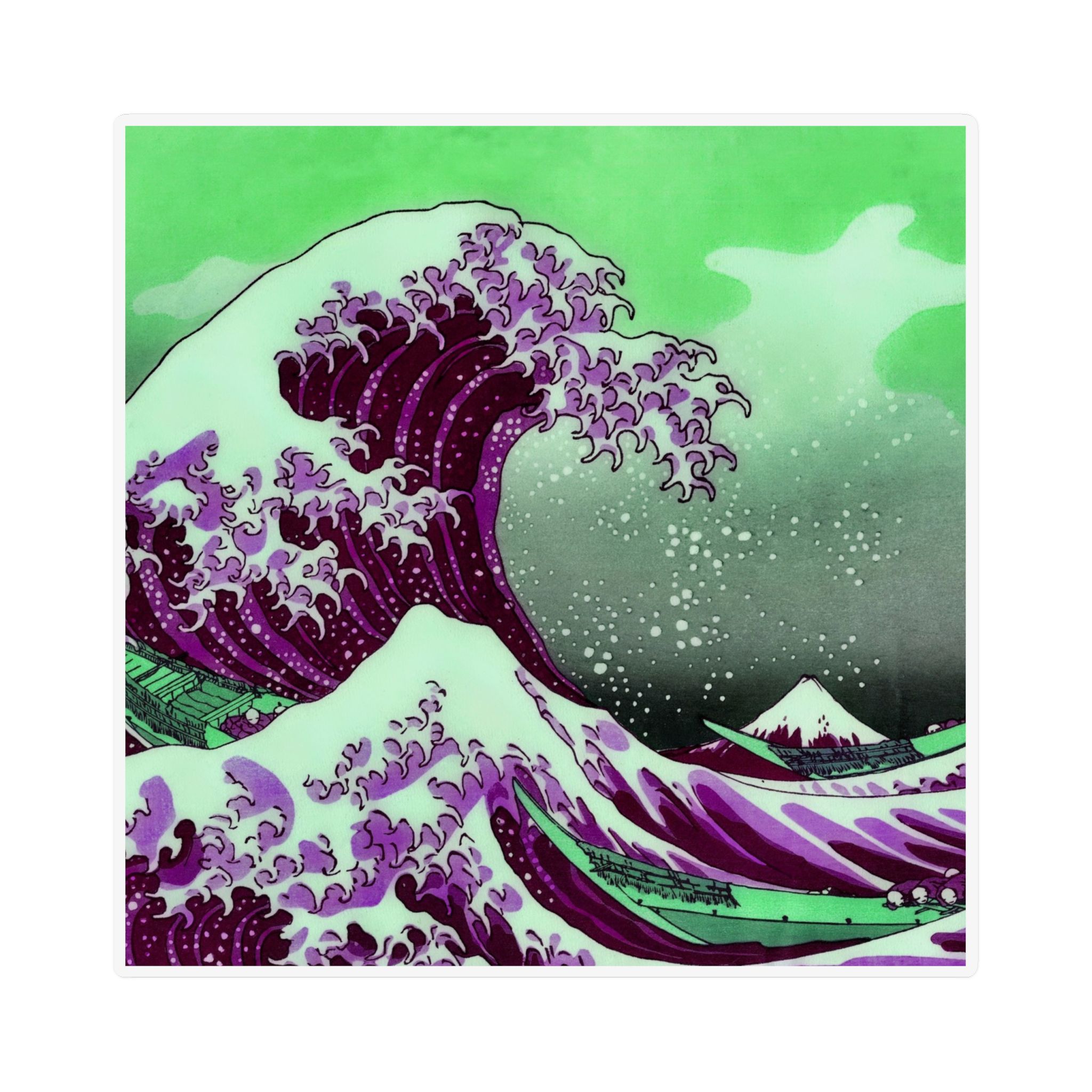 Great Wave off Kanagawa - Purple Magnet