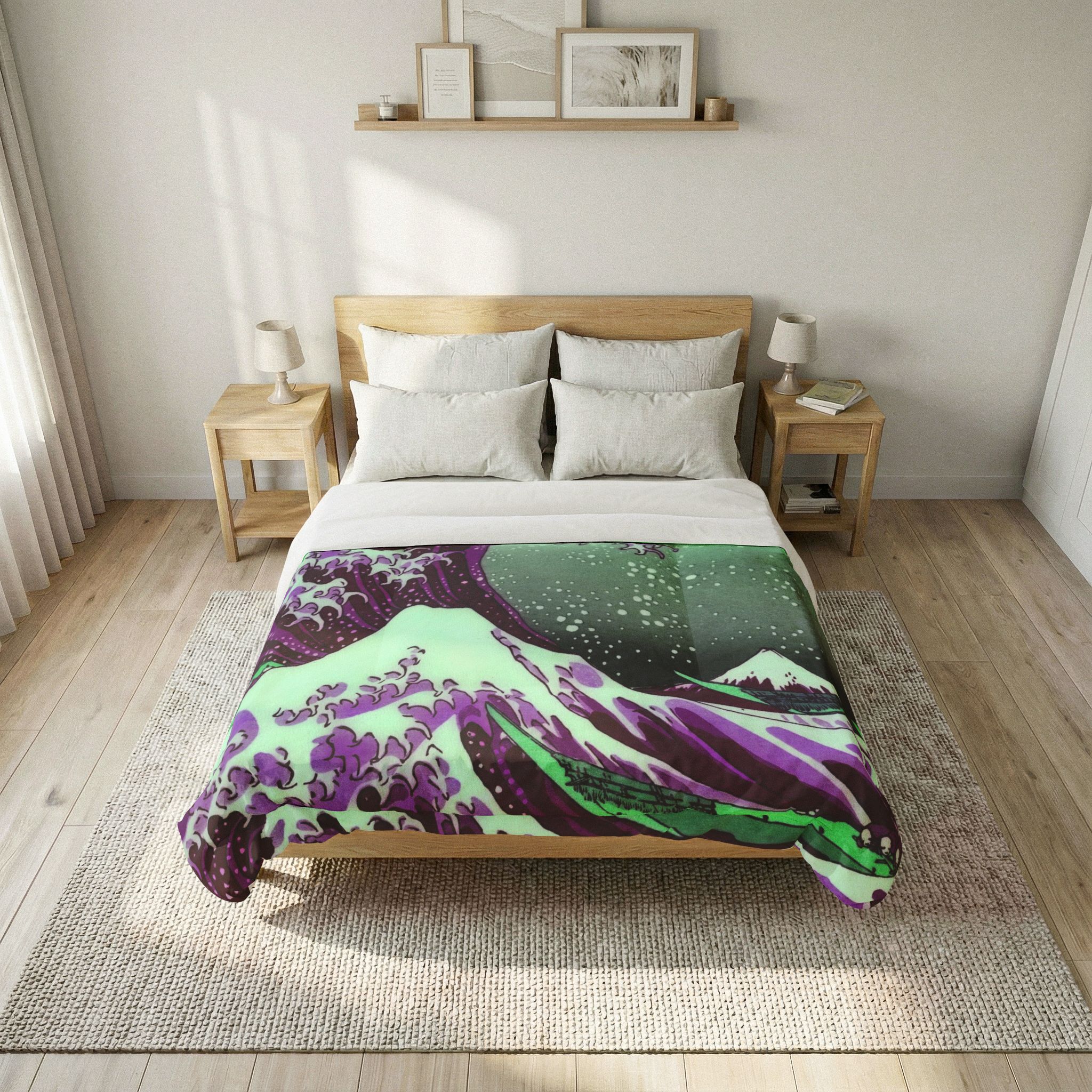 Great Wave off Kanagawa - Purple Comforter - Image 4