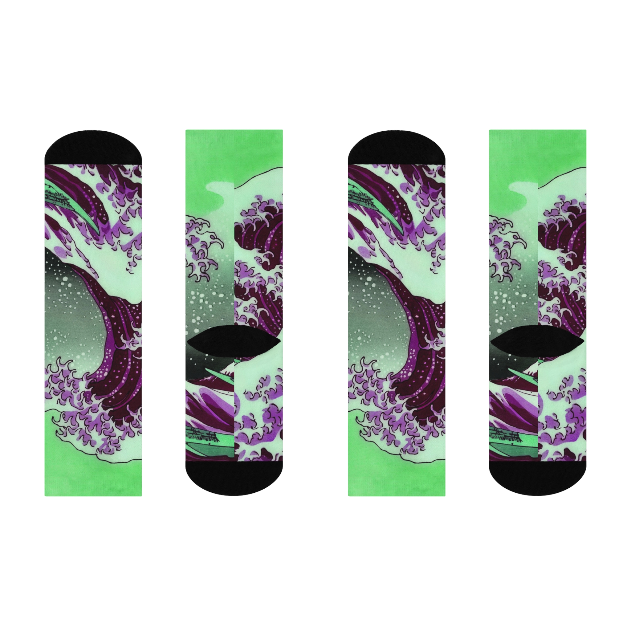 Great Wave off Kanagawa - Purple Socks - Image 3
