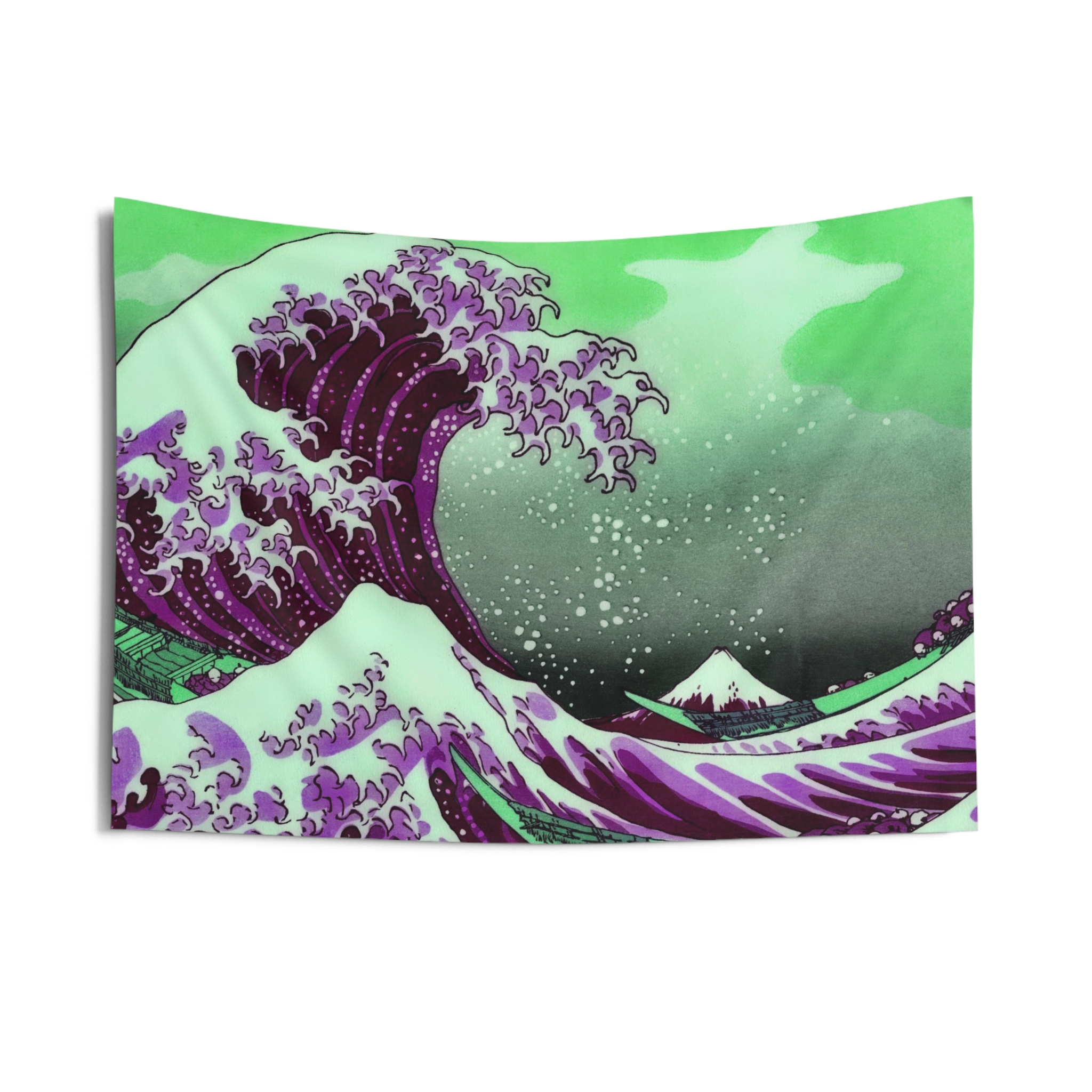 Great Wave off Kanagawa - Purple Indoor Tapestry - Image 2