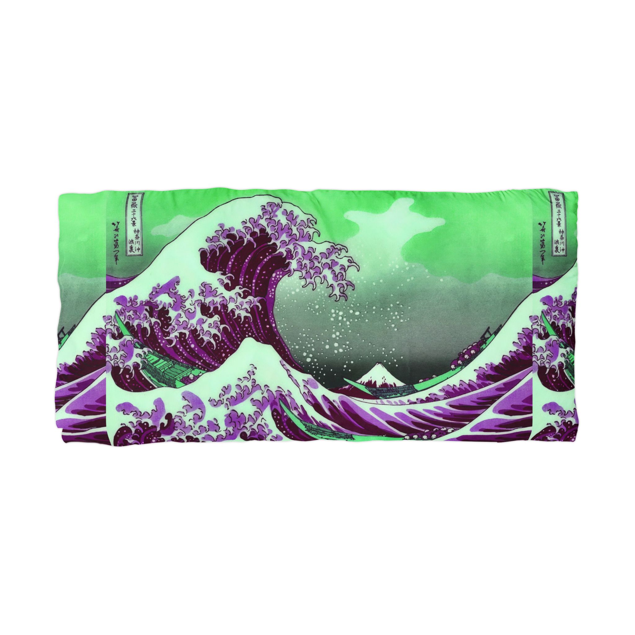 Great Wave of Kanagawa - Purple Microfiber Pillowcase - Image 2