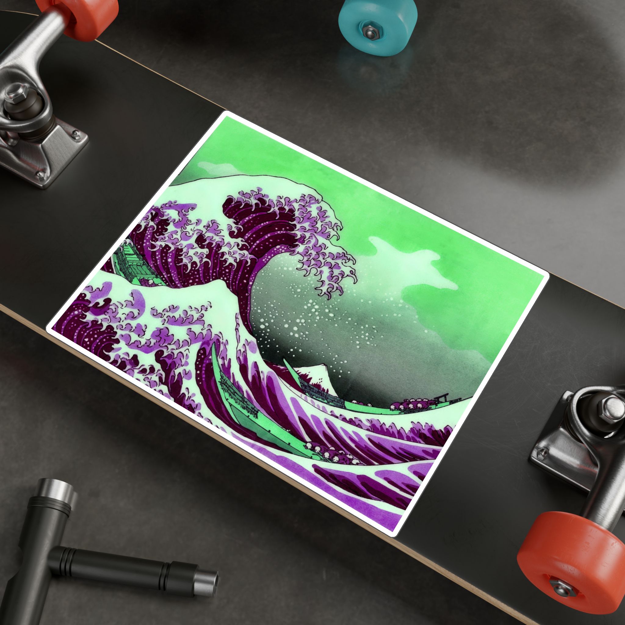 Great Wave off Kanagawa - Purple Vinyl Sticker - Image 2