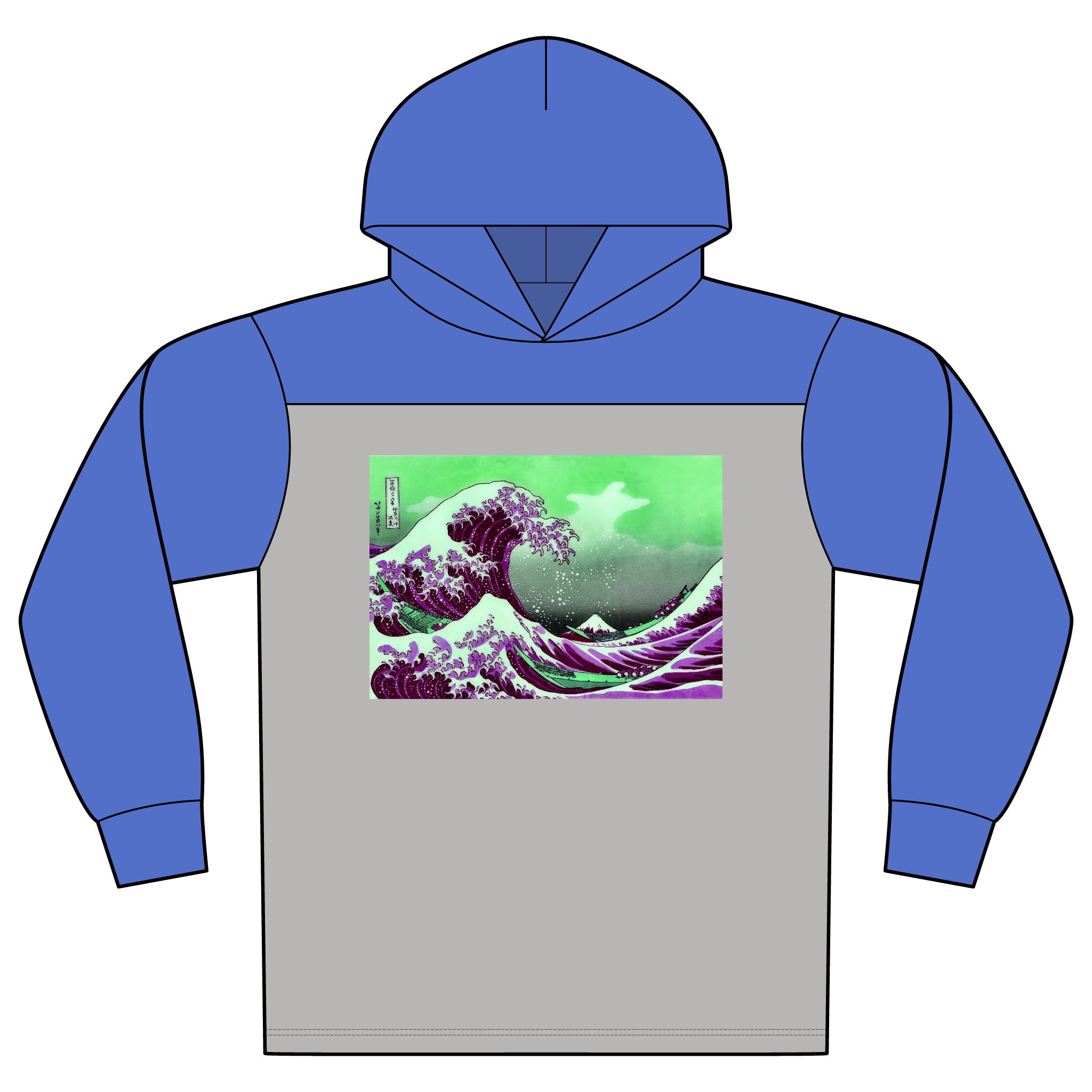 Great Wave off Kanagawa - Purple Modern Hoodie - Image 2