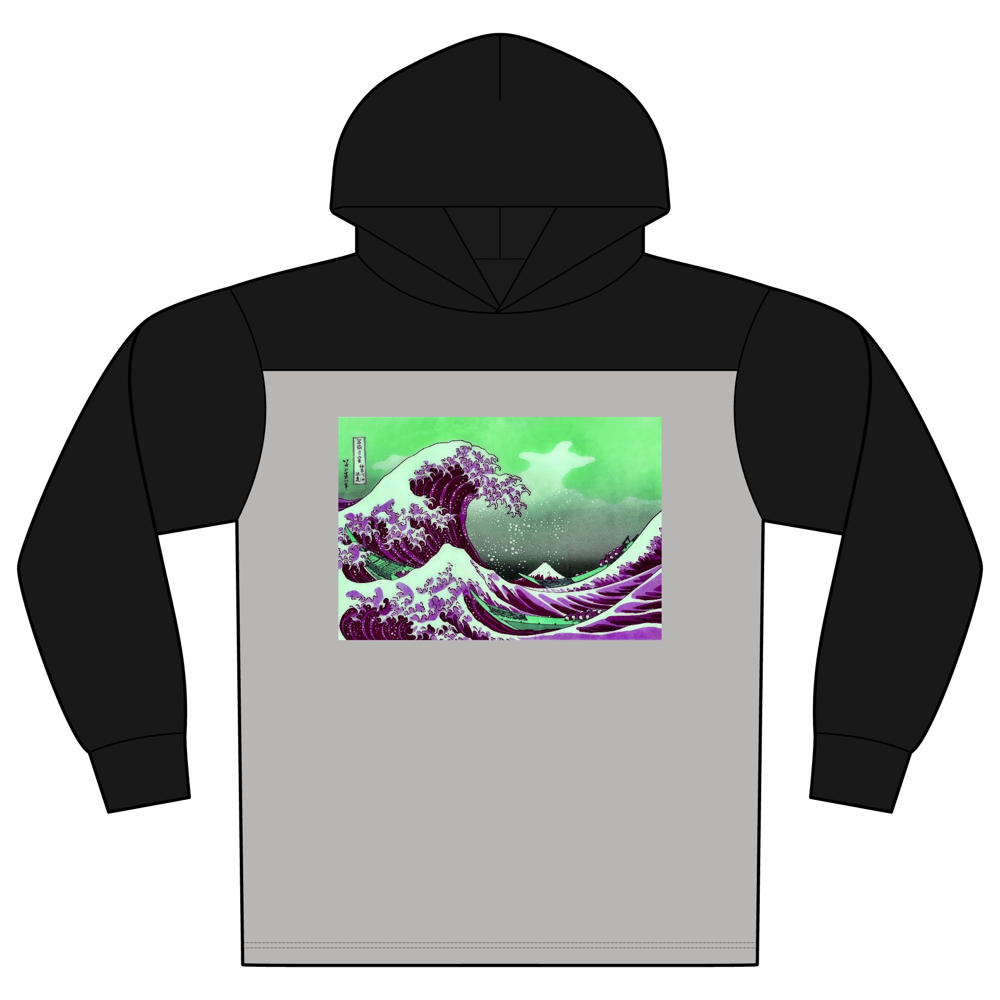 Great Wave off Kanagawa - Purple Modern Hoodie - Image 3