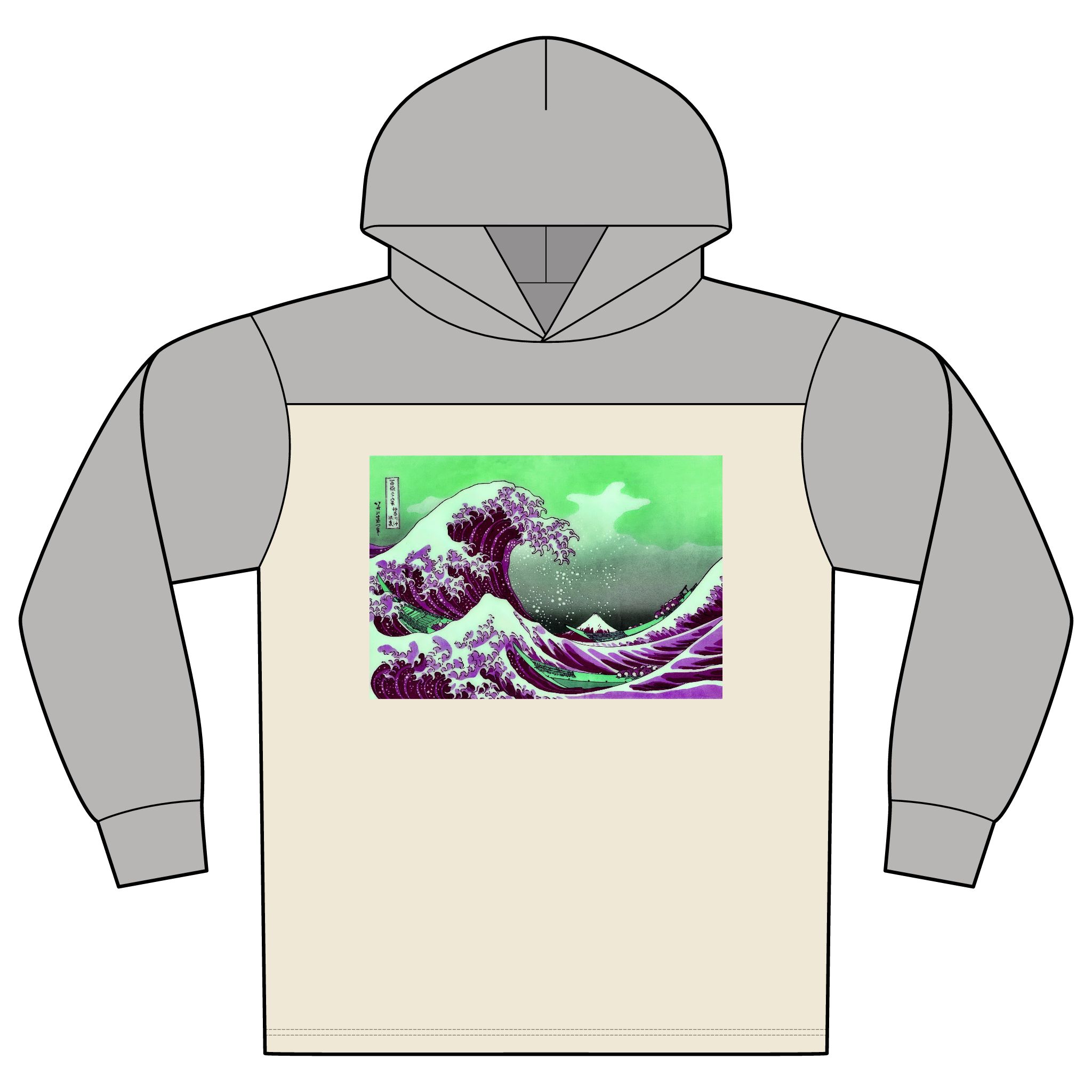 Great Wave off Kanagawa - Purple Modern Hoodie - Image 4