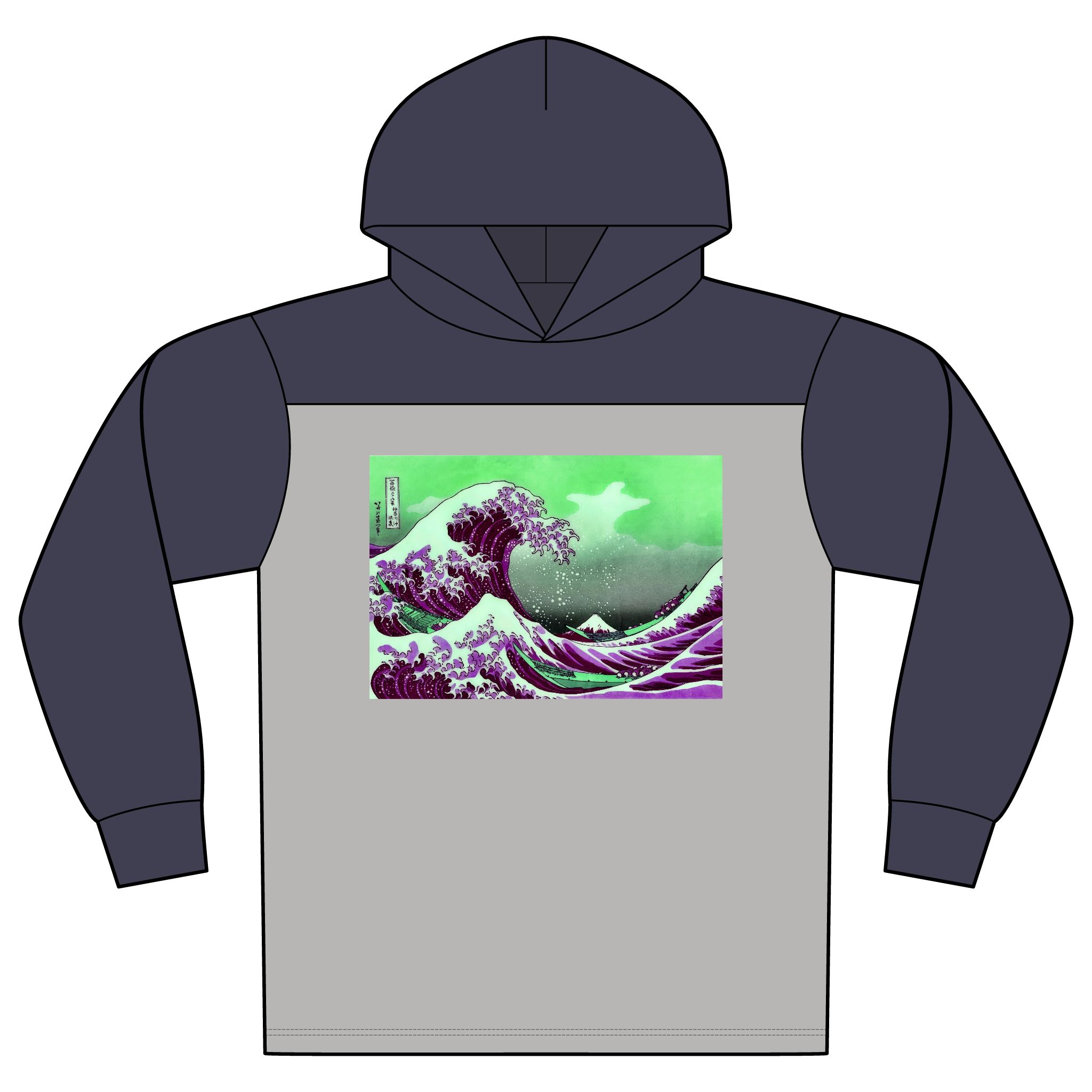 Great Wave off Kanagawa - Purple Modern Hoodie