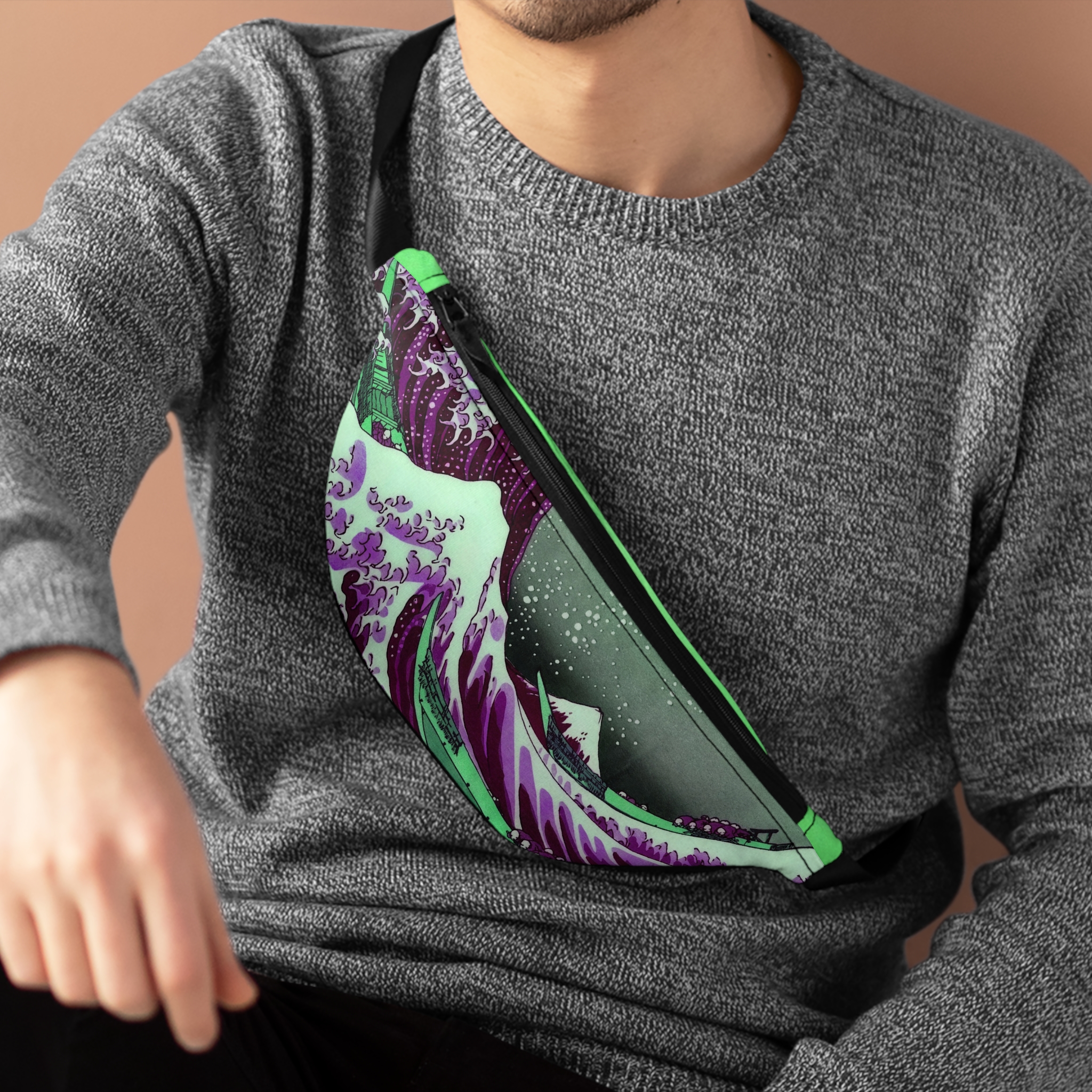 Great Wave off Kanagawa - Purple Fanny Pack - Image 3