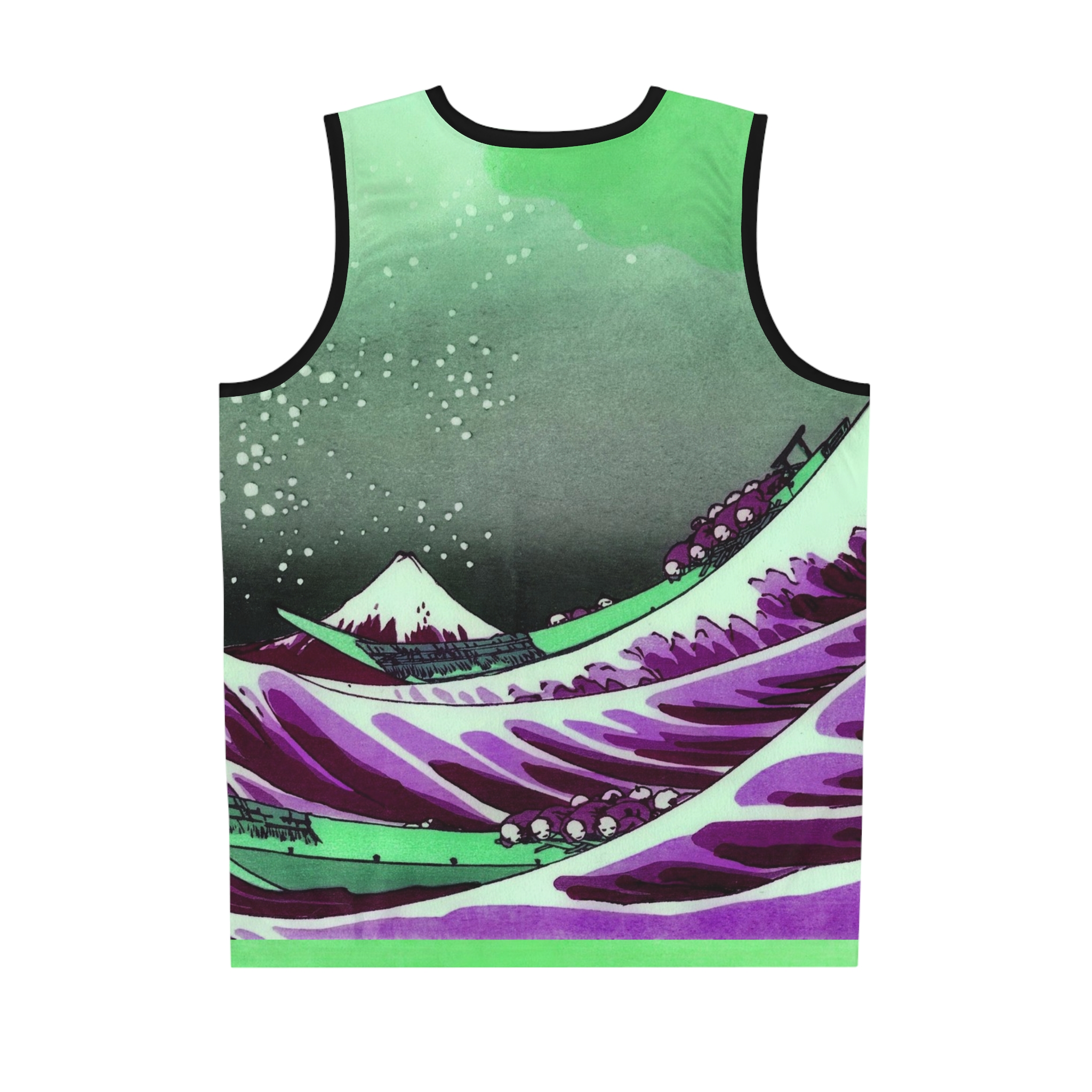 Great Wave off Kanagawa - Purple Men's Tank - Image 2