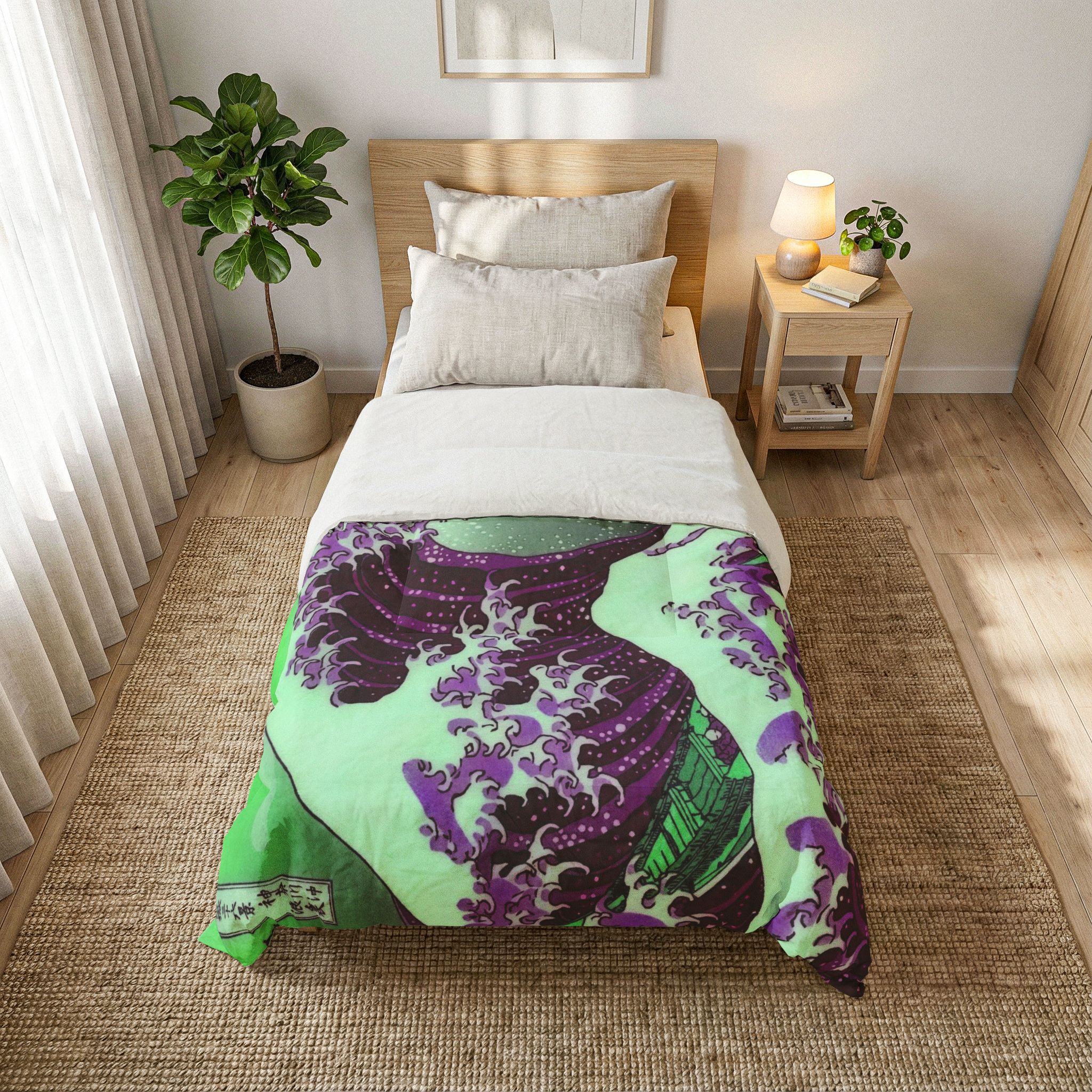 Great Wave off Kanagawa - Purple Comforter - Image 6