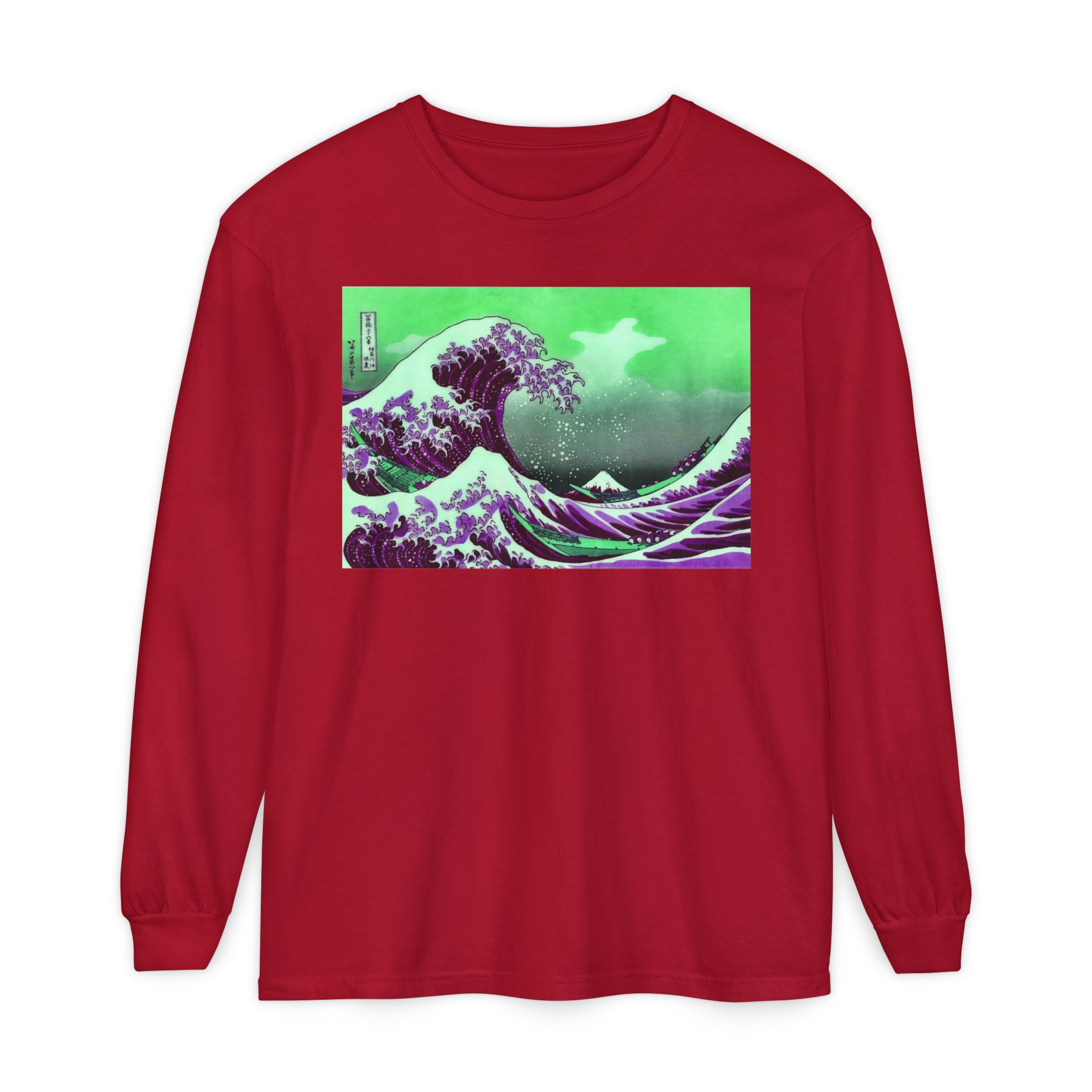 Great Wave off Kanagawa - Purple Long Sleeve Tee - Image 15