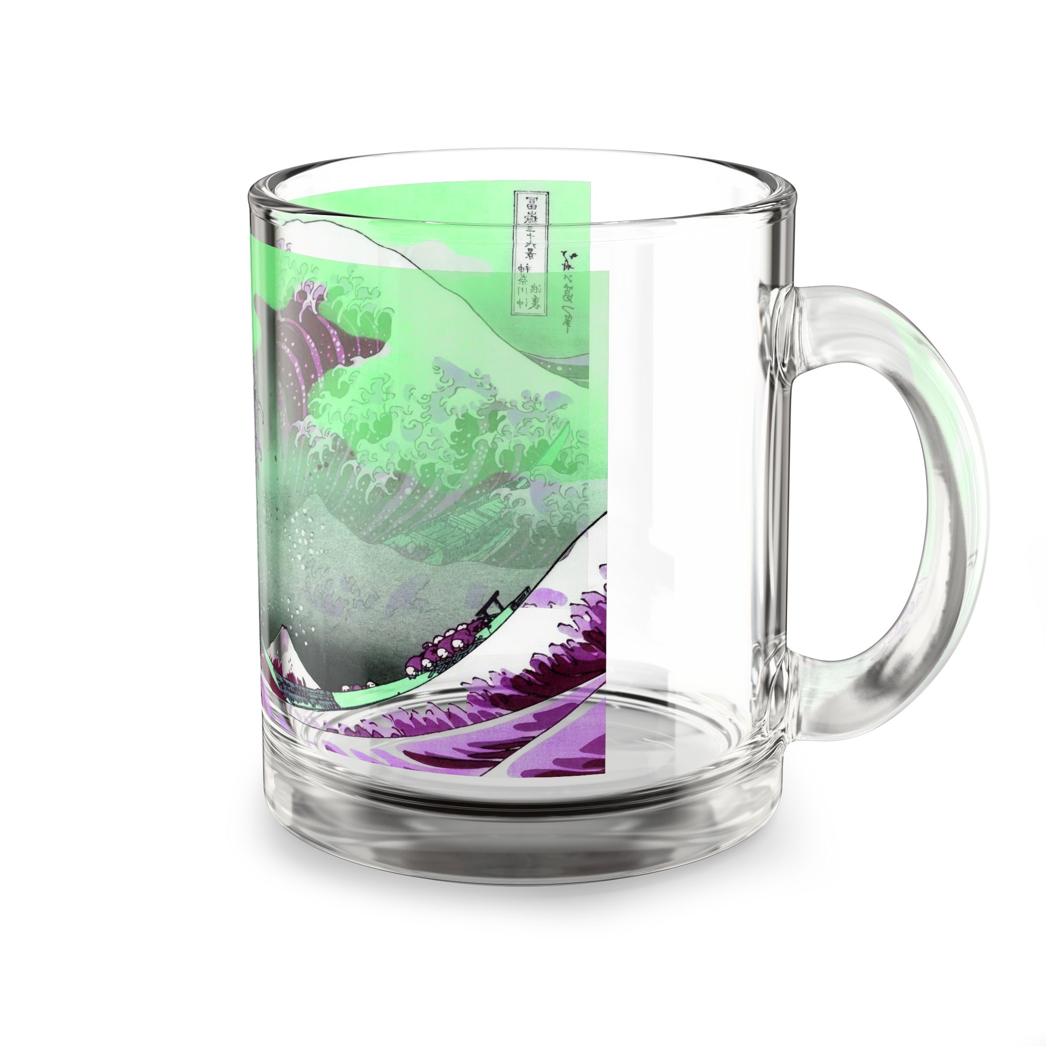 Great Wave off Kanagawa - Purple Glass Mug - Image 4