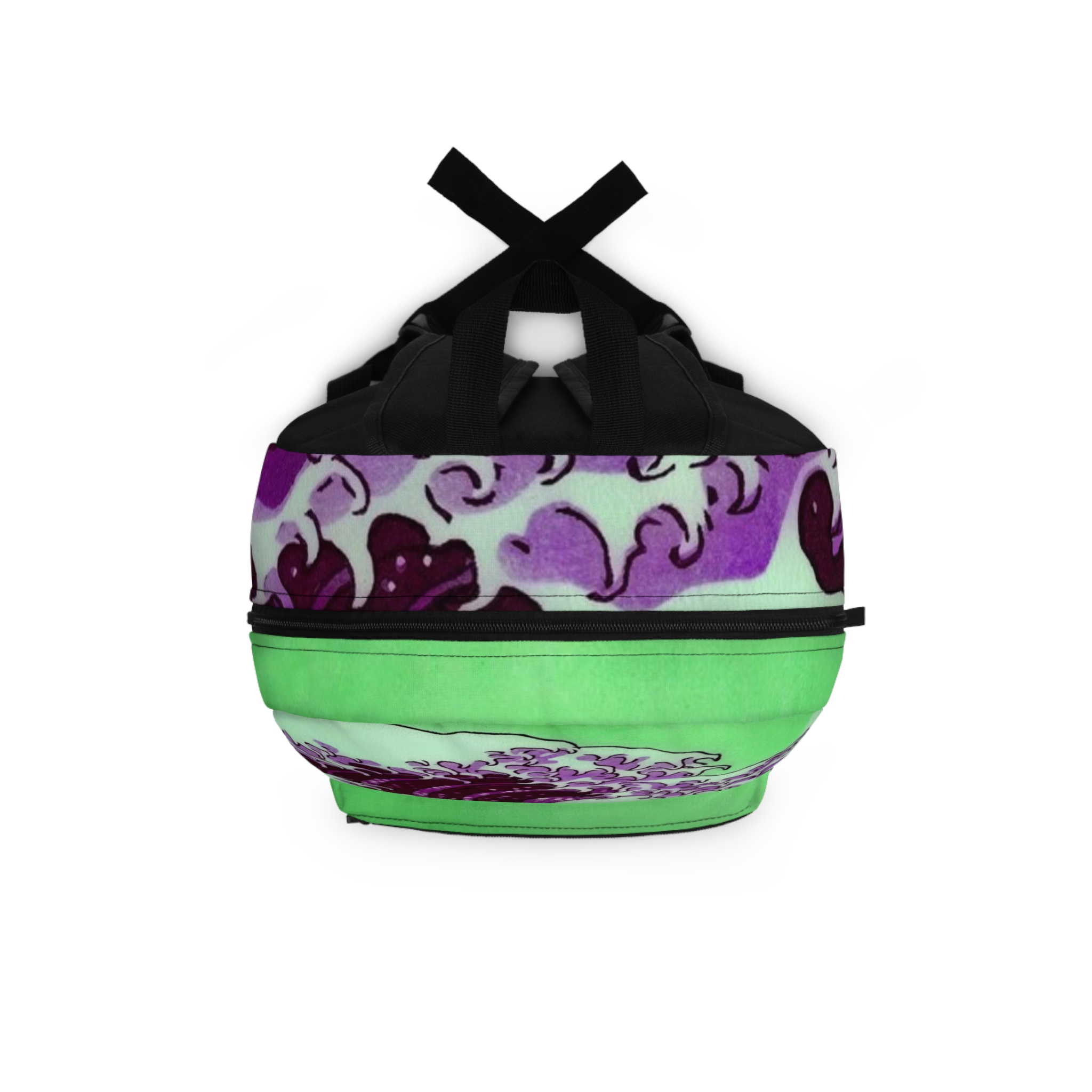 Great Wave off Kanagawa - Purple Backpack - Image 4