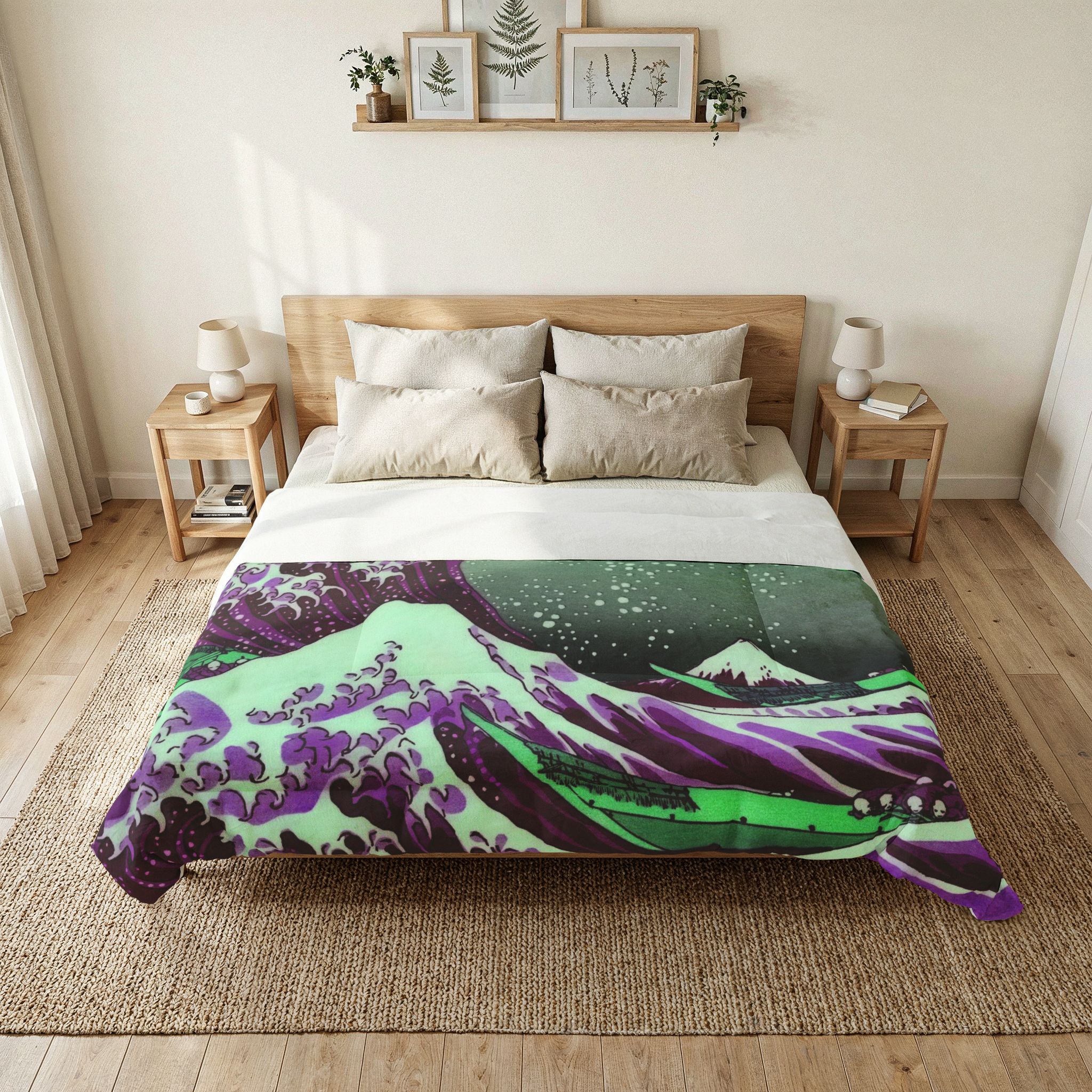 Great Wave off Kanagawa - Purple Comforter - Image 2