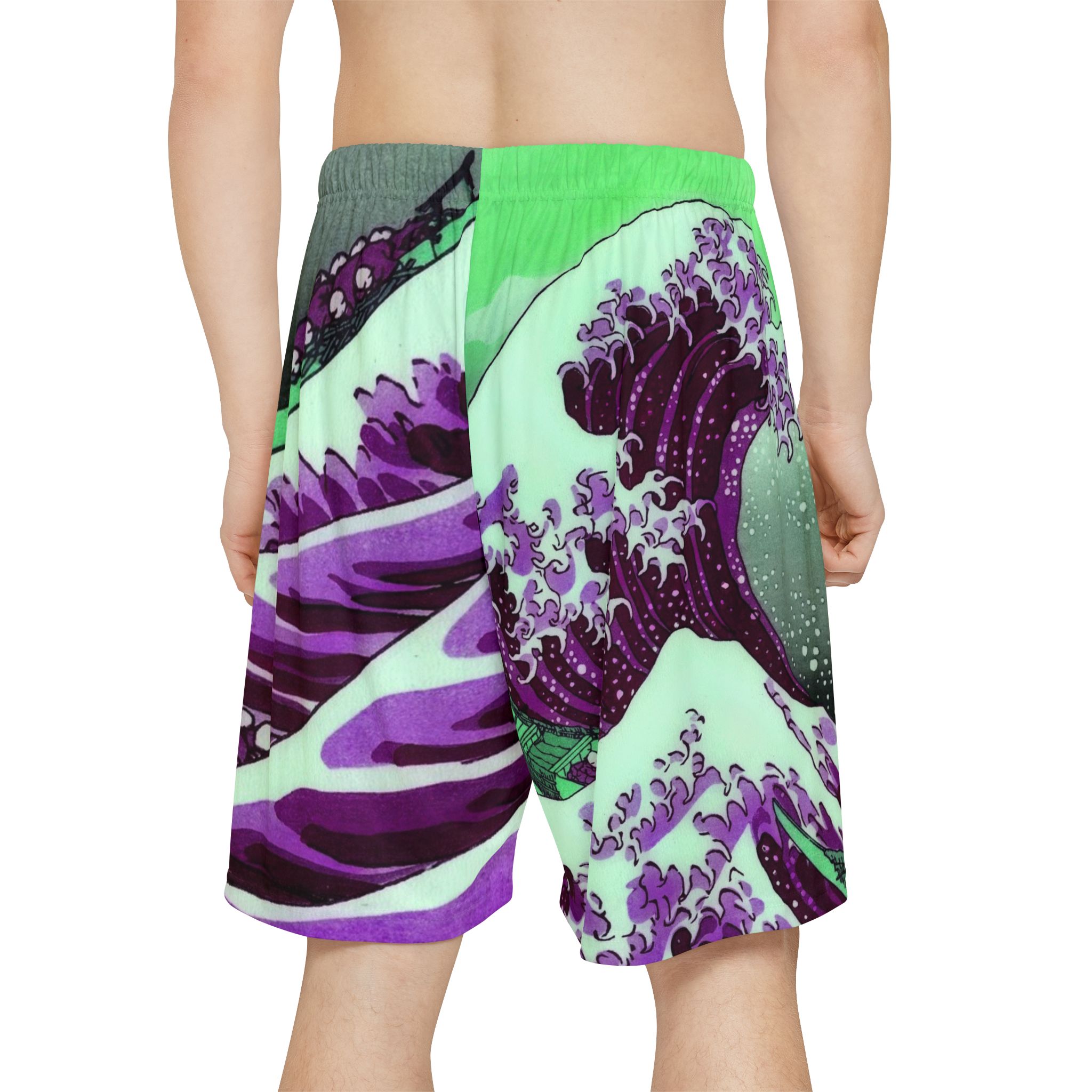 Great Wave off Kanagawa - Purple Men’s Shorts - Image 6