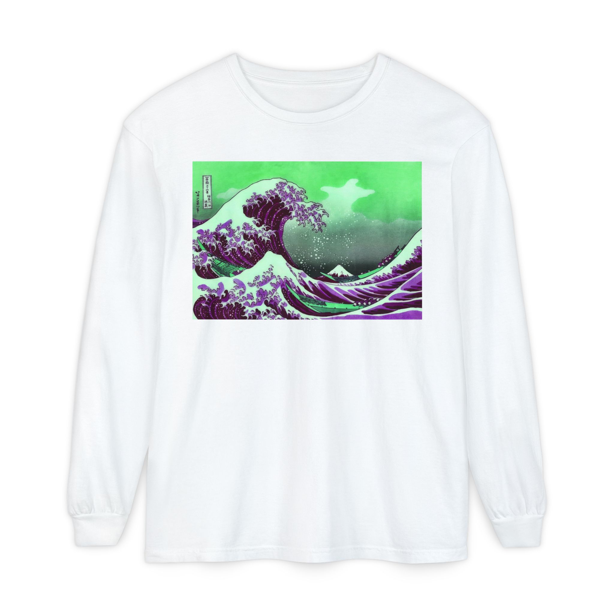 Great Wave off Kanagawa - Purple Long Sleeve Tee - Image 2