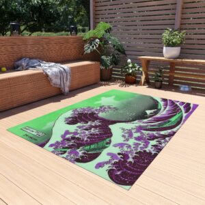 Great Wave off Kanagawa - Purple Outdoor Rug