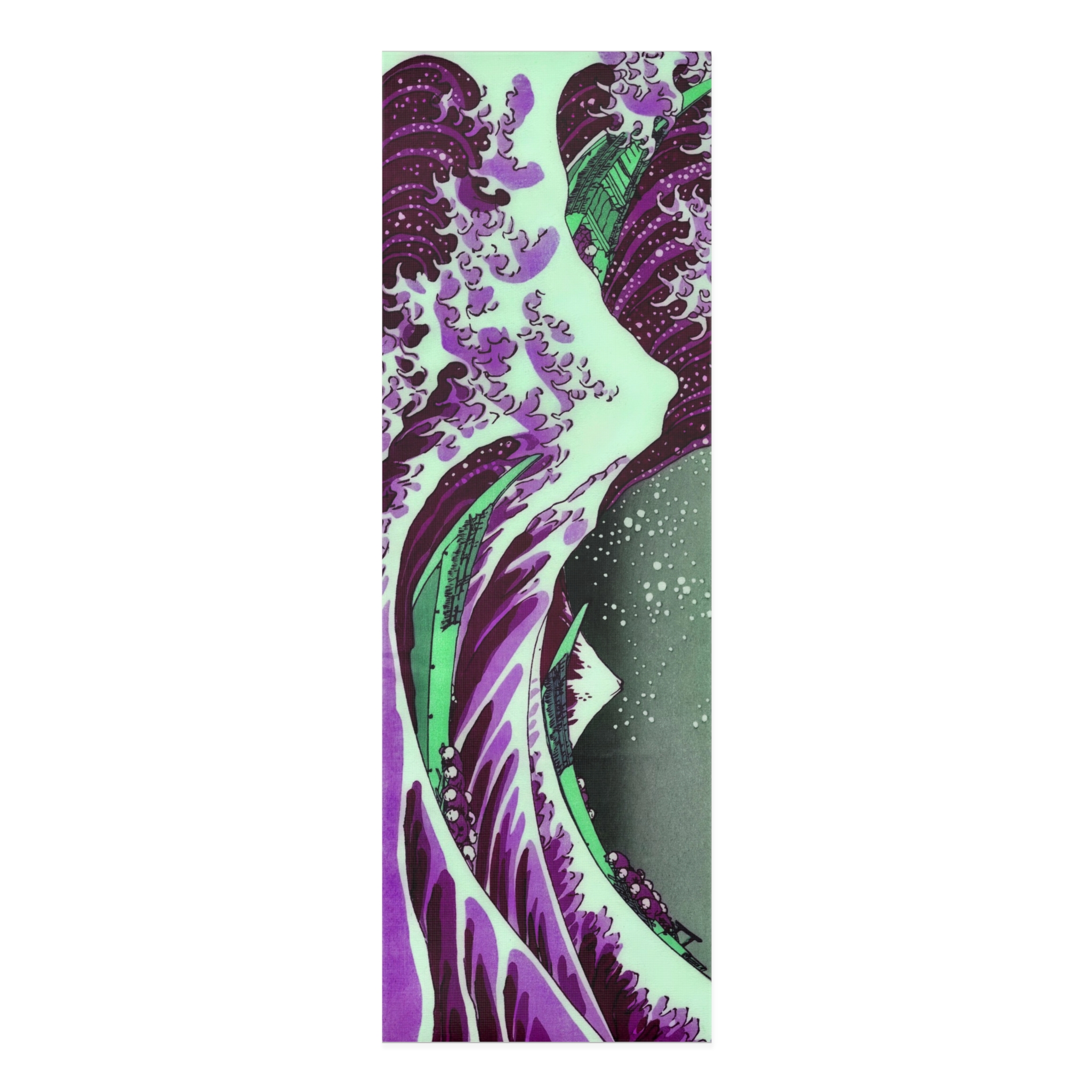 Great Wave off Kanagawa - Purple Foam Yoga Mat