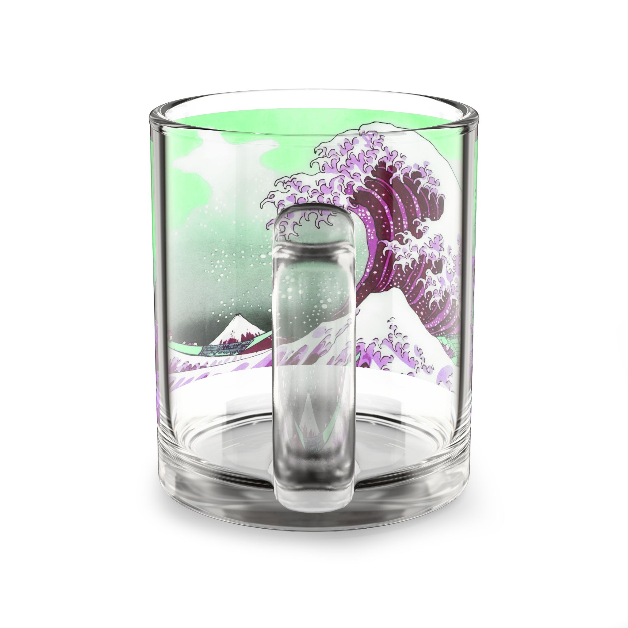 Great Wave off Kanagawa - Purple Glass Mug - Image 3